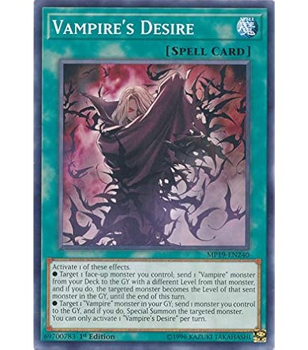 Amazon.com: Yu-Gi-Oh! - Vampire Awakening - MP19-EN242 - Common